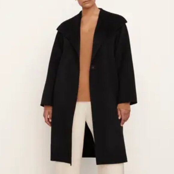 Vince Drape Neck Belted Wool & Cashmere Coat - Picture 1 of 7